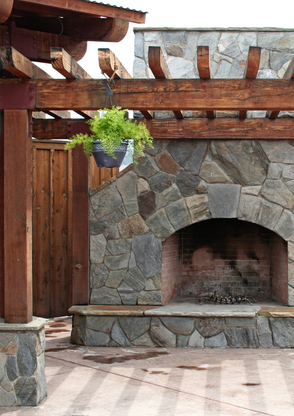 Fireplace Pergola, Zion Timberworks, Mark Hale, Santa Ynez, California, Craftsman